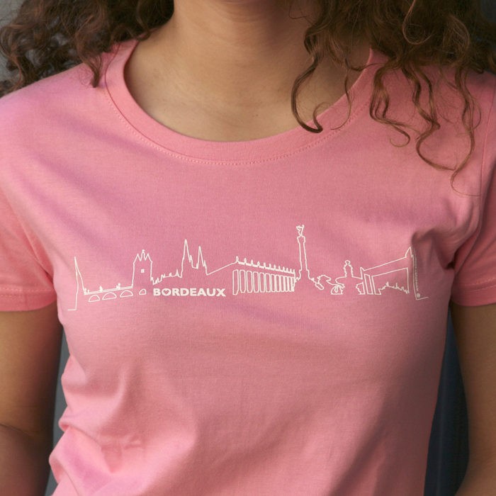 T-shirt femme fuschia BORDEAUX Skyline© – Image 2