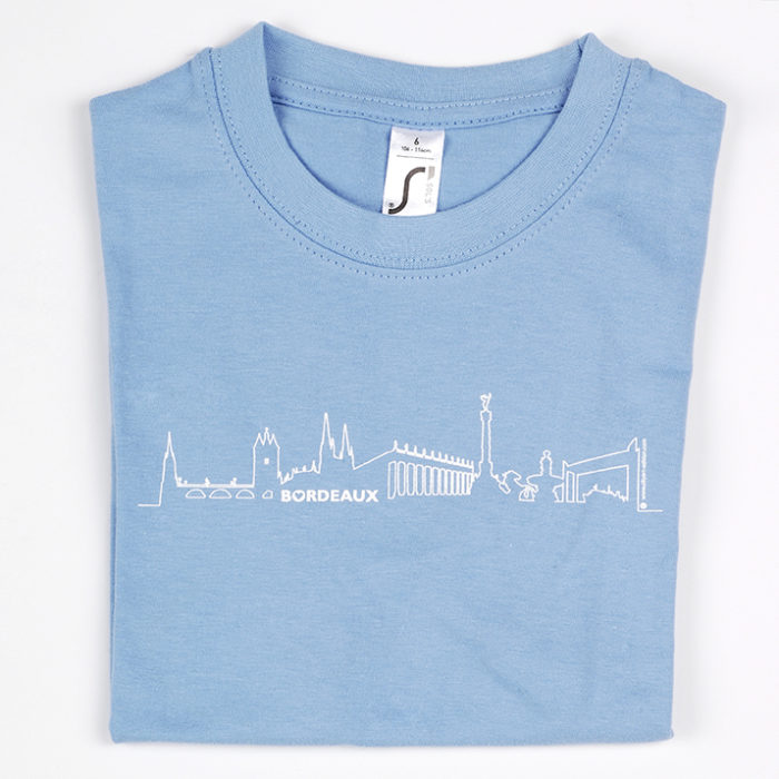 T-shirt enfant BORDEAUX Skyline© bleu clair