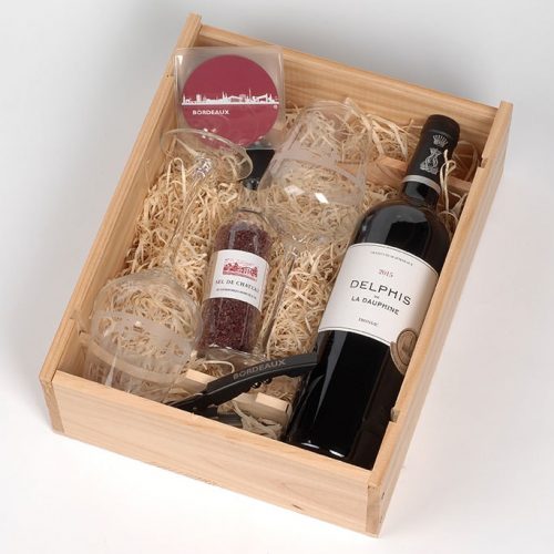 Coffret bois 6 bouteilles Bordeaux a 360° - Vins et Cadeaux