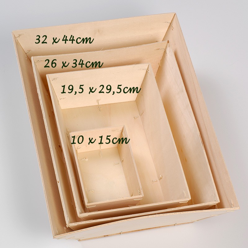 Caissette en bois pour coffret-cadeau (4 formats)