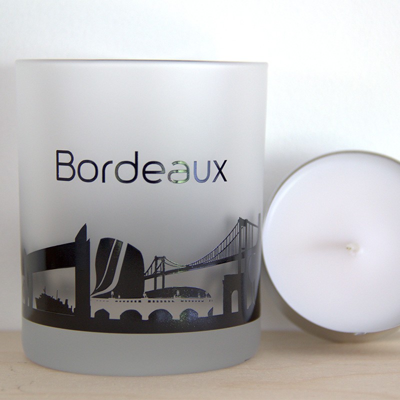 Photophore - Bougie à chauffe-plat en verre glacé - BORDEAUX Skyline – Image 3